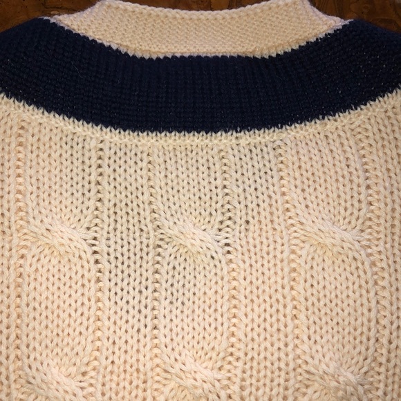 Walters Oxford Men’s Cream Wool V-neck Sweater - Picture 6 of 10